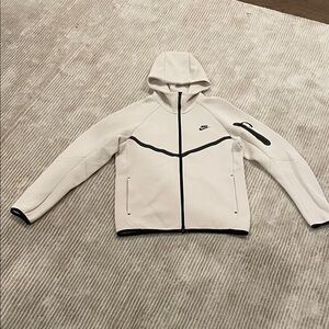 Nike Men's Cream tech fleece Hooded Jacket